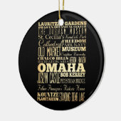 Omaha-Stadt der Nebraska-Staats-Typografie-Kunst Keramikornament (Links)