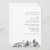 Omaha Wedding Elegant Skyline Einladung (Vorne/Hinten)