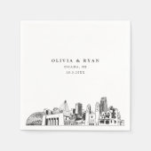 Omaha Wedding Minimalistisch Paper Serviette (Vorderseite)