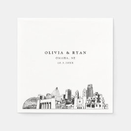 Omaha Wedding Minimalistisch Paper Serviette
