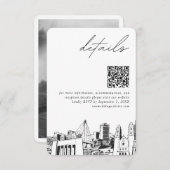 Omaha Wedding Modern Details QR Code Begleitkarte (Vorne/Hinten)