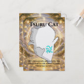 Omamori Card #006 – Tsuru Cat | Connection • Oppor Karte (Vorderseite/Rückseite Beispiel)