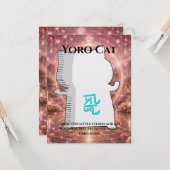 Omamori Card #008 – Yoro Cat | Love • Happiness Karte (Vorderseite/Rückseite Beispiel)