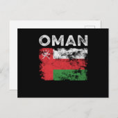 Oman Flag Distressed - Omani-Flagge Postkarte (Vorne/Hinten)