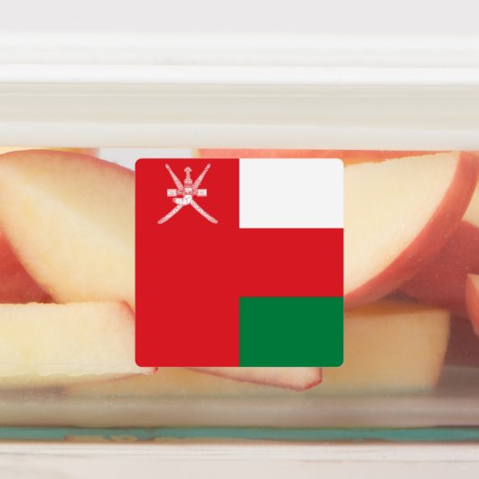Oman Flag Etiketten (Befestigt)