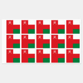 Oman Flag Etiketten (Blatt)