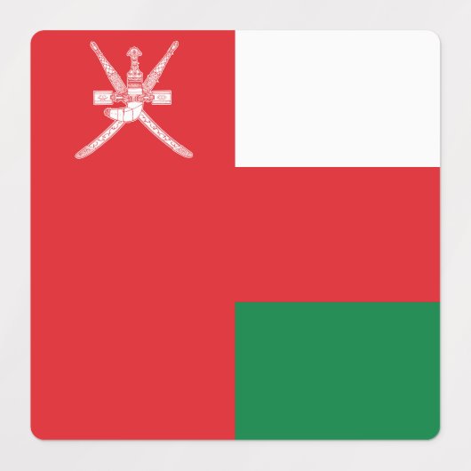 Oman Flag Etiketten (Design 2)