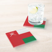 Oman Flag Glasuntersetzer (Schrägansicht)