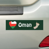 Oman Flag Heart + Karte Autoaufkleber (Auf Auto)