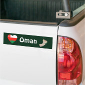 Oman Flag Heart + Karte Autoaufkleber (Auf Lkw)