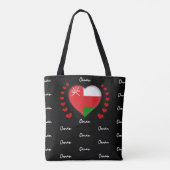 Oman Flag & Heart, Oman Flag Mode /sport Tasche (Rückseite)