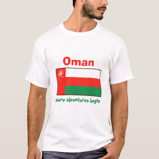Oman Flag + Karte + Text-T - Shirt (Vorderseite)
