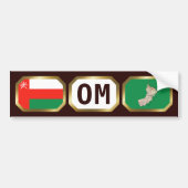 Oman Flag Map Code Autoaufkleber (Vorne)