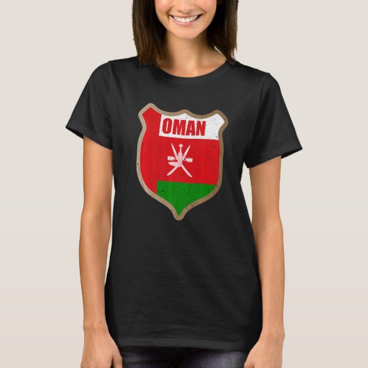 Oman Flag Patch für Omanis und wen Liebe Oman T-Shirt (Vorderseite)