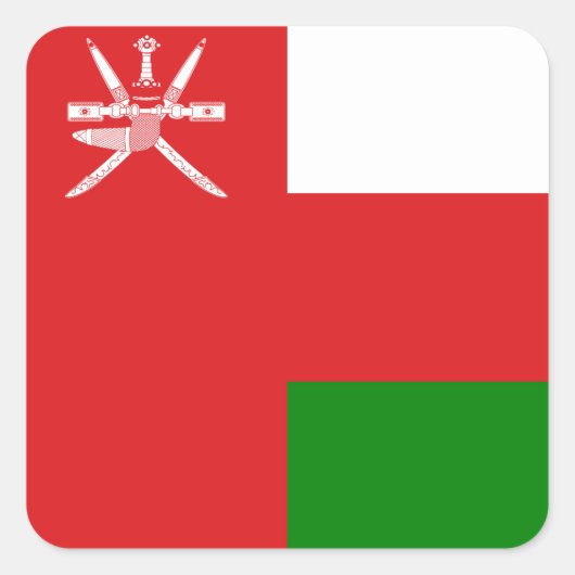 Oman Flag Quadratischer Aufkleber (Vorderseite)