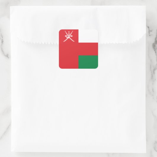 Oman Flag Quadratischer Aufkleber (Tasche)