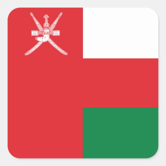 Oman Flag Quadratischer Aufkleber (Vorderseite)