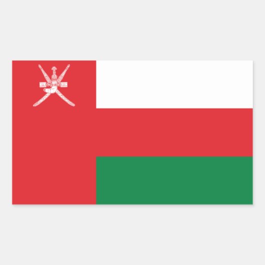 Oman Flag Rechteckiger Aufkleber (Vorderseite)