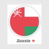 Oman Flag Round Sticker (Blatt)