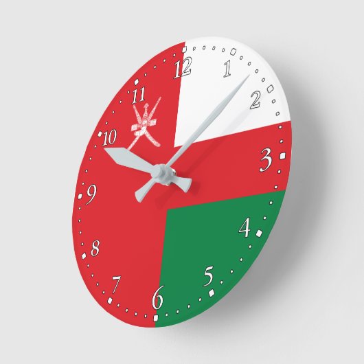 Oman Flag Runde Wanduhr (Winkel)