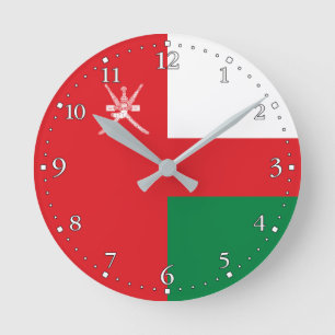 Oman Flag Runde Wanduhr