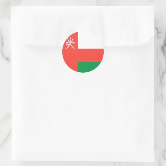Oman Flag Runder Aufkleber (Tasche)