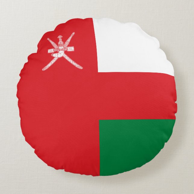 Oman Flag Rundes Kissen (Vorderseite)