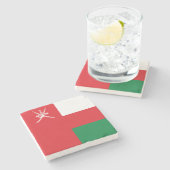 Oman Flag Steinuntersetzer (Seitenansicht)