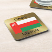 Oman Flag+Text Untersetzer (Linke Seite)