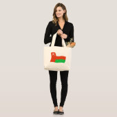 Oman Flag Tote Bag Jumbo Stoffbeutel (Vorderseite (Model))