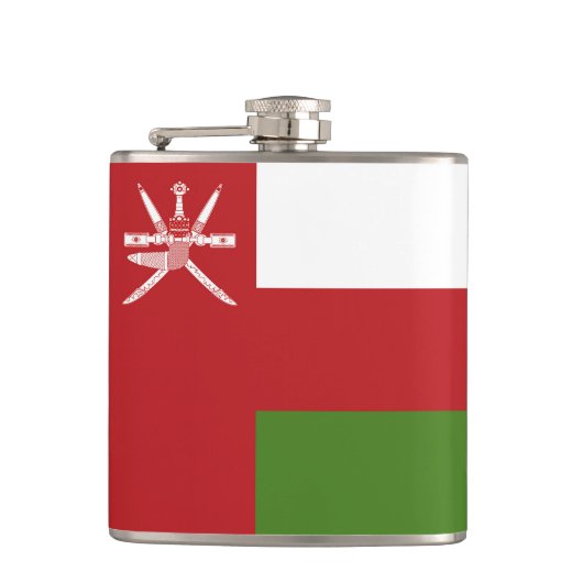 Oman-Flagge Flachmann (Vorderseite)