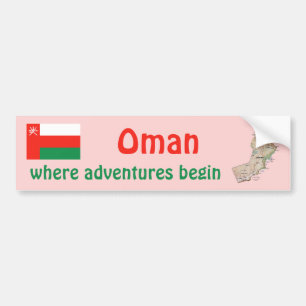 Oman-Flagge + Karte-Aufkleber Autoaufkleber