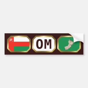 Oman-Flagge-Karte-Code-Aufkleber Autoaufkleber
