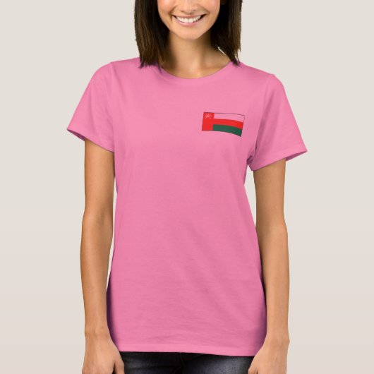 Oman-Flagge + Karten-T - Shirt (Vorderseite)