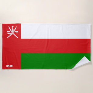 Oman-Flagge Prächtig Patriotisch Strandtuch