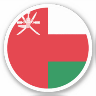 Oman-Flagge Rund Aufkleber
