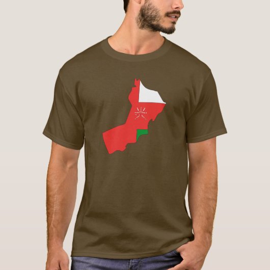 Oman-Flaggenkarte T-Shirt (Vorderseite)