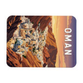Oman Illustration Reise Kunst Vintage Magnet (Horizontal)