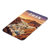 Oman Illustration Reise Kunst Vintage Magnet (Linke Seite)