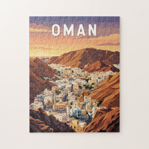 Oman Illustration Reise Kunst Vintage Puzzle