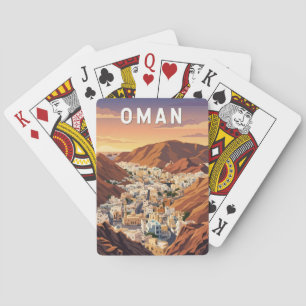 Oman Illustration Reise Kunst Vintage Spielkarten