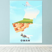 Oman illustriert Map Reiseplakat Leinwanddruck (Insitu (Holzboden))