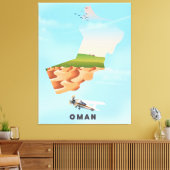 Oman illustriert Map Reiseplakat Leinwanddruck (Insitu (Wohnzimmer))
