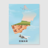 Oman illustriert Map Reiseplakat Magnetkarte (Vorderseite)