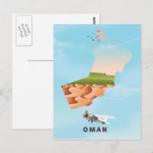 Oman illustriert Map Reiseplakat Postkarte (Vorne/Hinten)