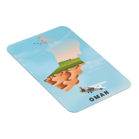 Oman illustrierte Reisekarte Poster Magnet (Rechte Seite)