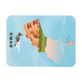 Oman illustrierte Reisekarte Poster Magnet (Horizontal)