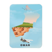 Oman illustrierte Reisekarte Poster Magnet (Vertikal)