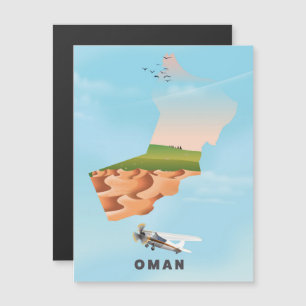 Oman illustrierte Reisekarte Poster Magnetkarte