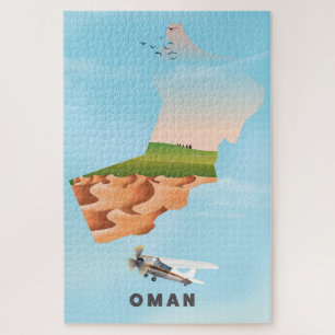Oman illustrierte Reisekarte Poster Puzzle